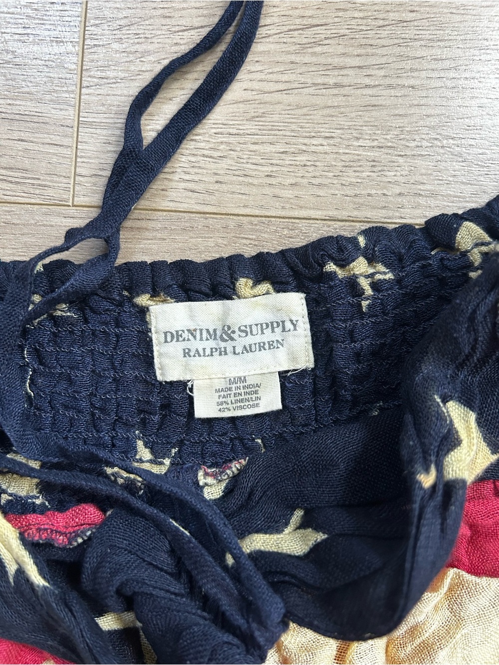 Ralph Lauren Navy, Red & Cream Star Halter Top - Picture 2 of 3